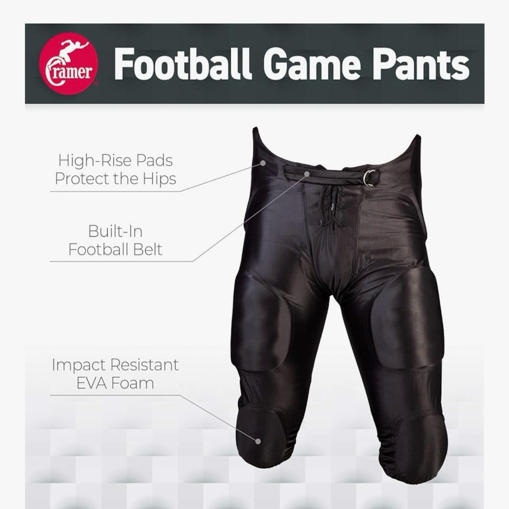 NWT Cramer Black Game Day Youth Medium Football Pants - Picture 2 of 5